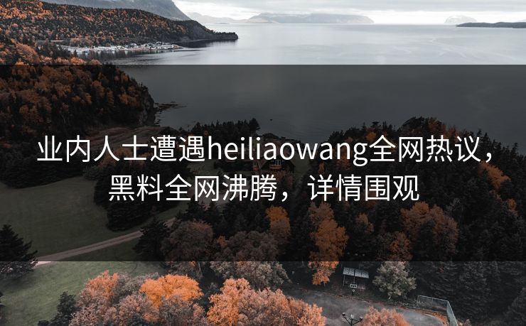业内人士遭遇heiliaowang全网热议,黑料全网沸腾,详情围观